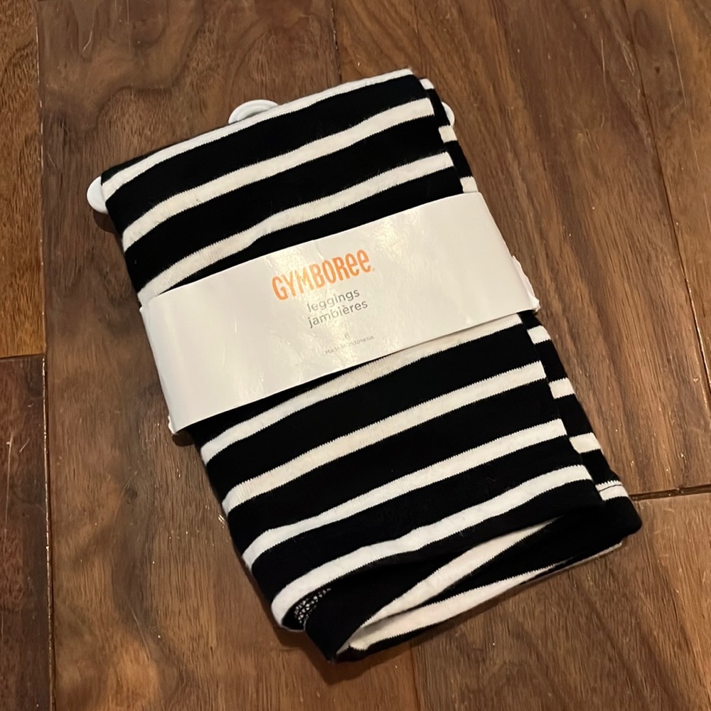 New Gymboree black and white stripe leggings.